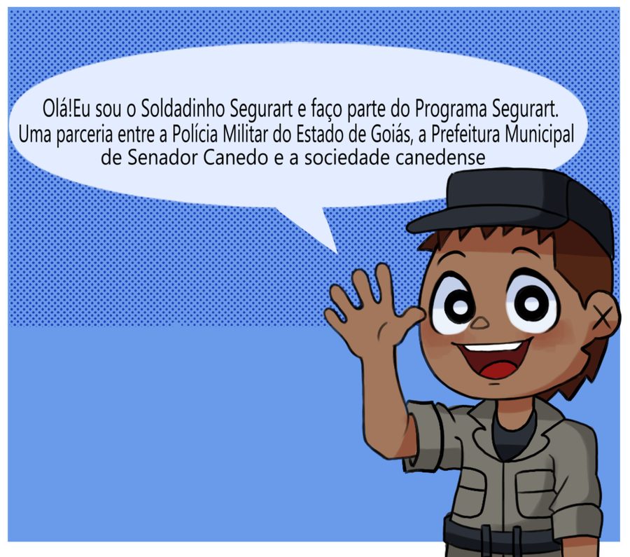 Quadrinho do Soldadinho Segurart se apresentando